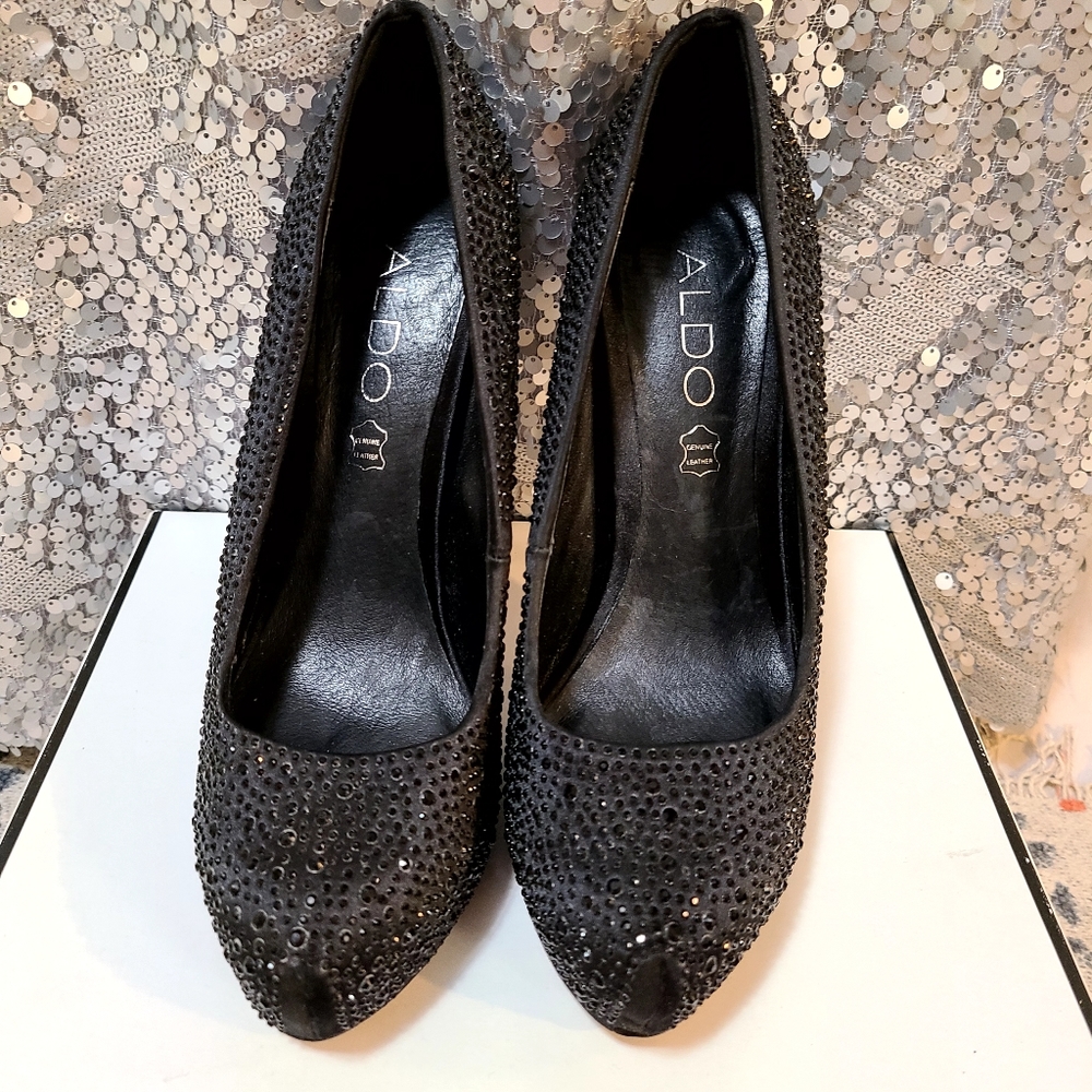 Aldo prom's black&stone high heels 👠